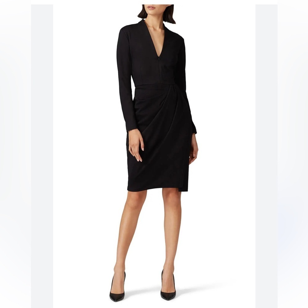 Amanda uprichard Stylish Black faux Wrap Dress black XS